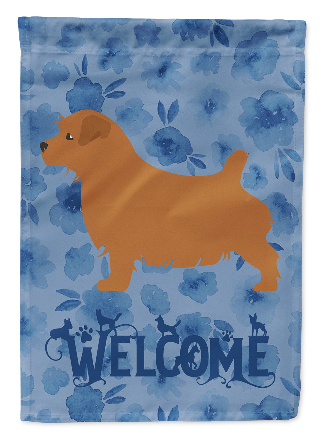 Norfolk Terrier Welcome Flag Canvas House Size CK6136CHF
