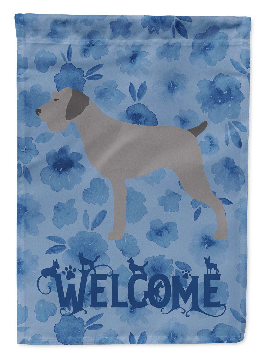 German Wirehaired Pointer Welcome Flag Canvas House Size CK6138CHF