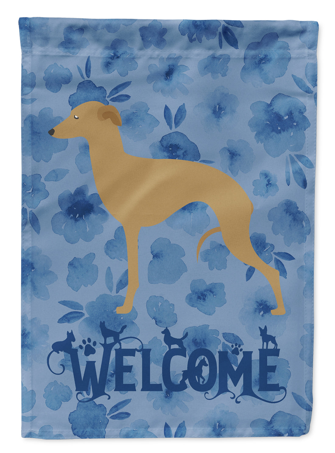 Italian Greyhound Welcome Flag Canvas House Size CK6141CHF