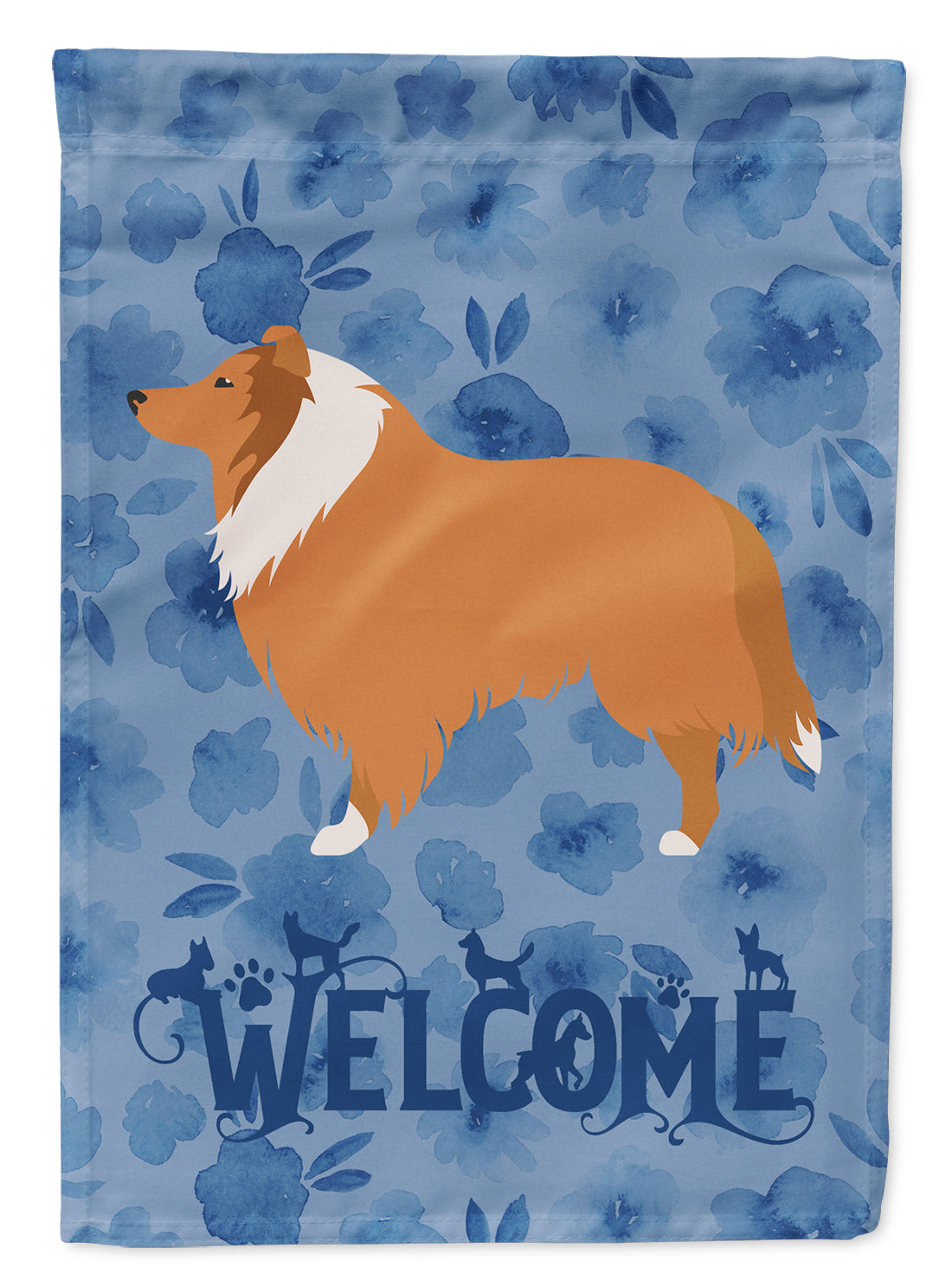 Collie Dog Welcome Flag Canvas House Size CK6143CHF