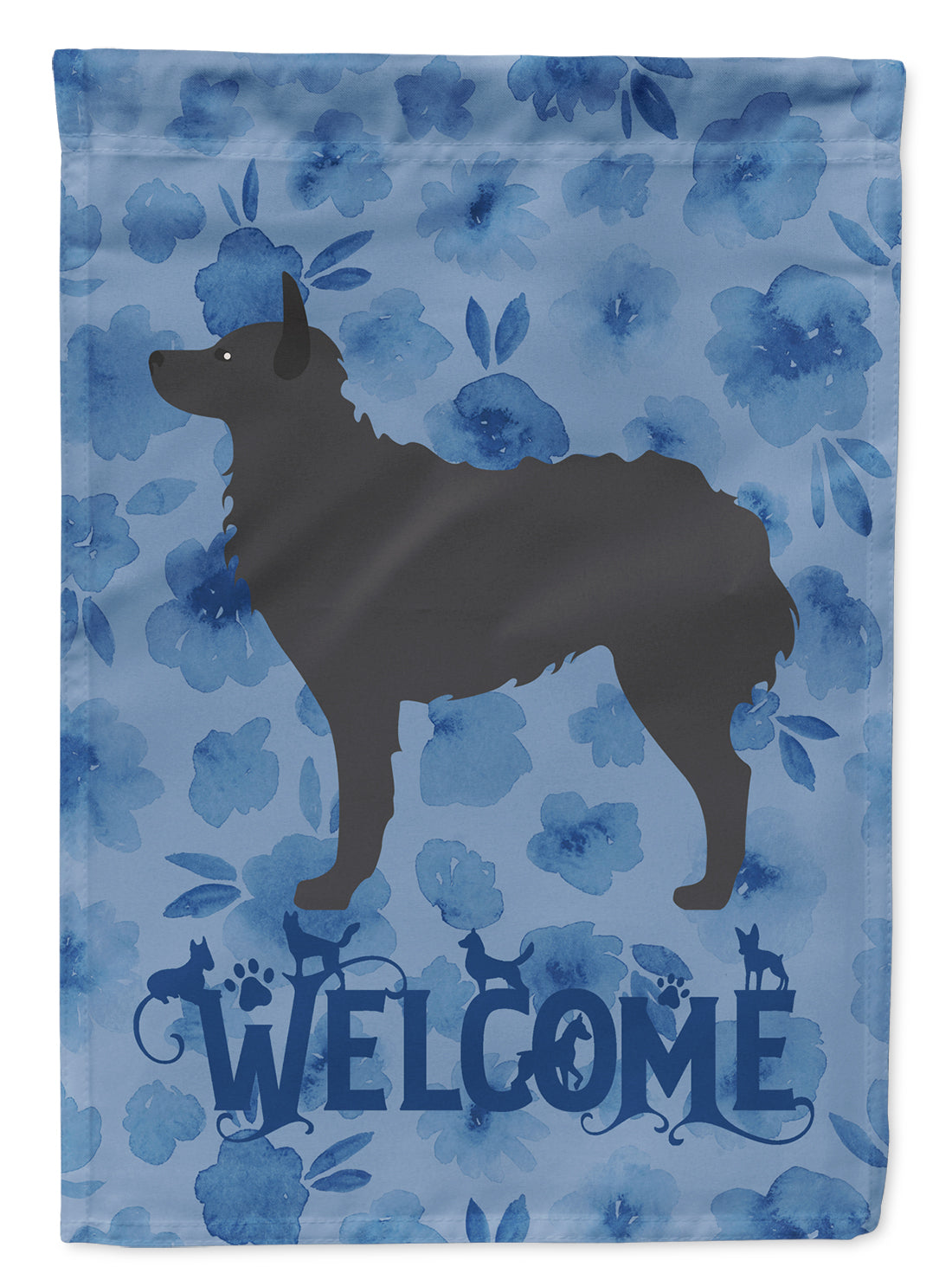 Croatian Sheepdog Welcome Flag Canvas House Size CK6148CHF  the-store.com.