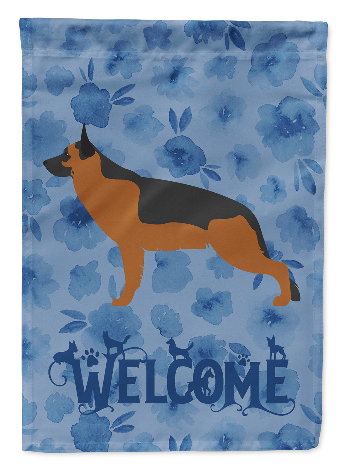 German Shepherd Welcome Flag Canvas House Size CK6151CHF  the-store.com.