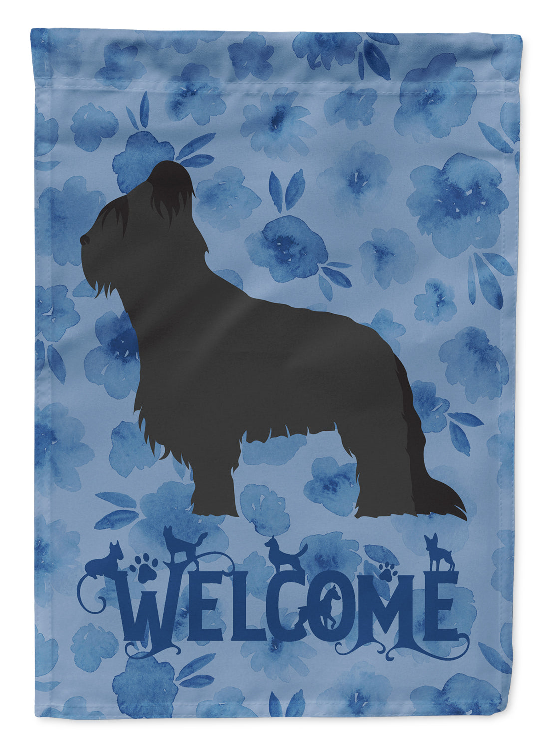 Briard Welcome Flag Canvas House Size CK6153CHF