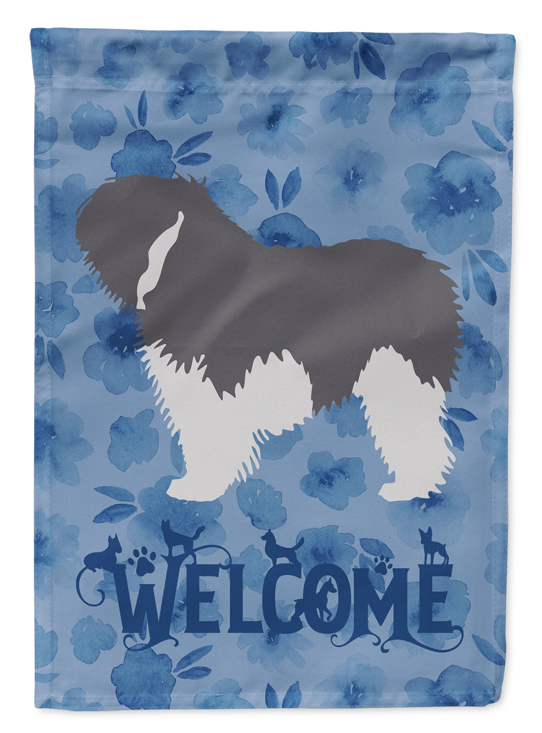 Polish Lowland Sheepdog Dog Welcome Flag Canvas House Size CK6159CHF  the-store.com.