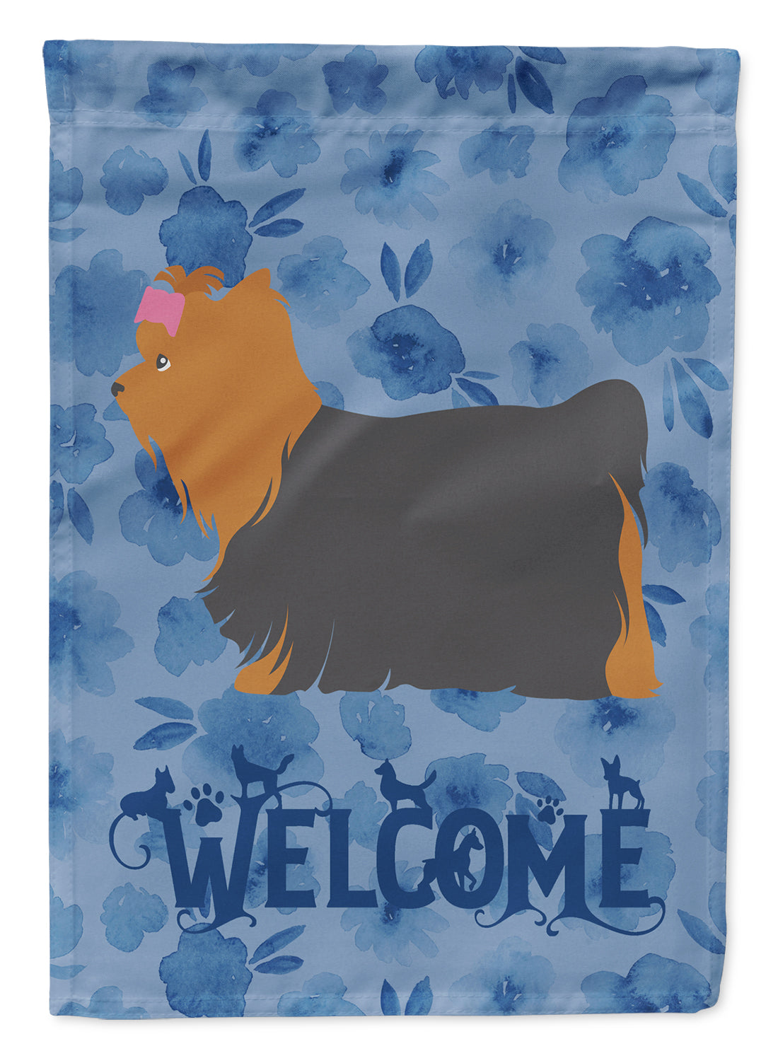Yorkshire Terrier Yorkie Welcome Flag Canvas House Size CK6161CHF