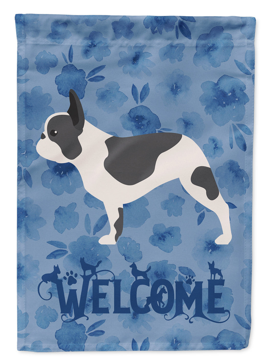 French Bulldog Welcome Flag Canvas House Size CK6168CHF  the-store.com.