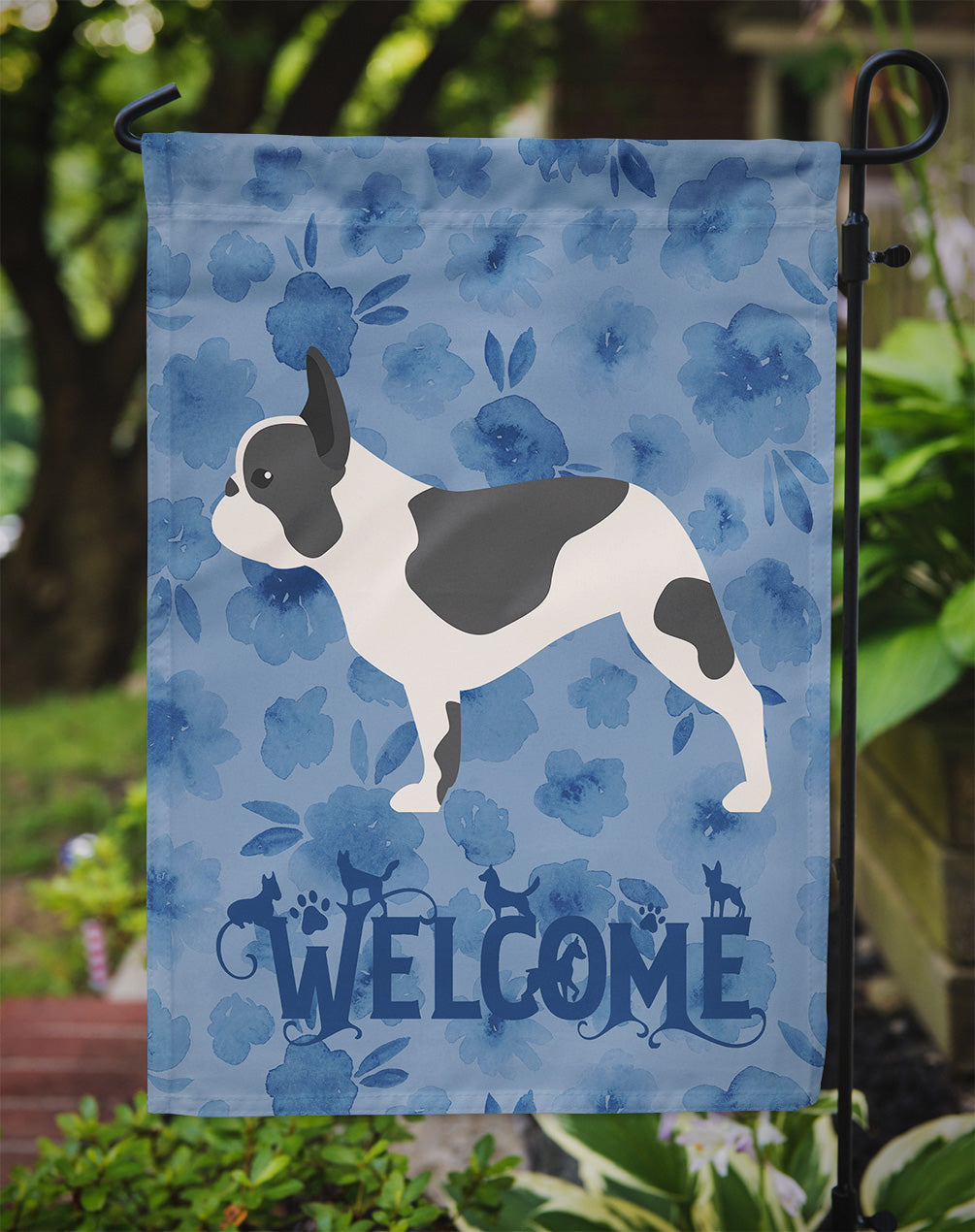 French Bulldog Welcome Flag Garden Size CK6168GF  the-store.com.