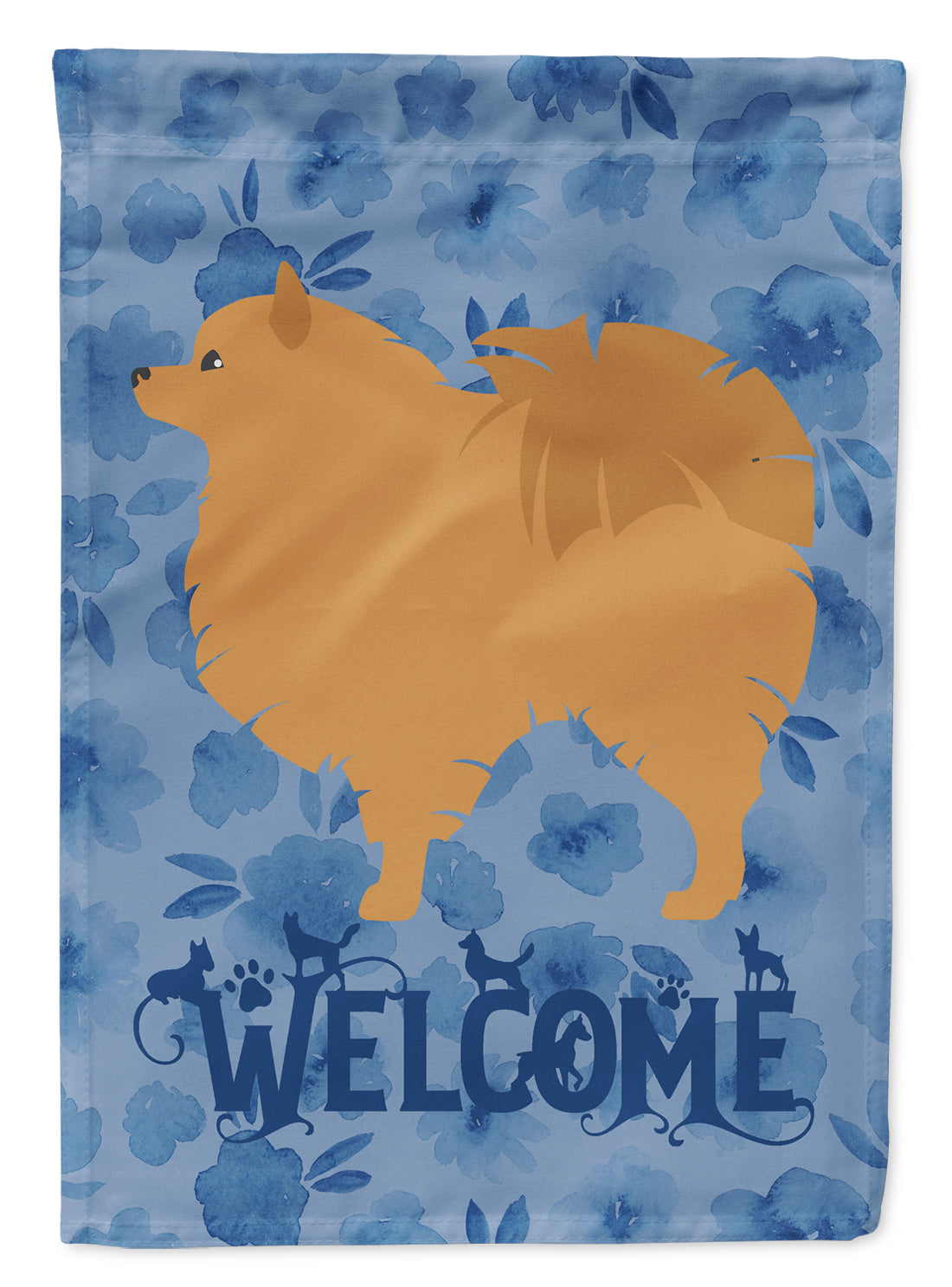 Pomeranian Welcome Flag Canvas House Size CK6169CHF