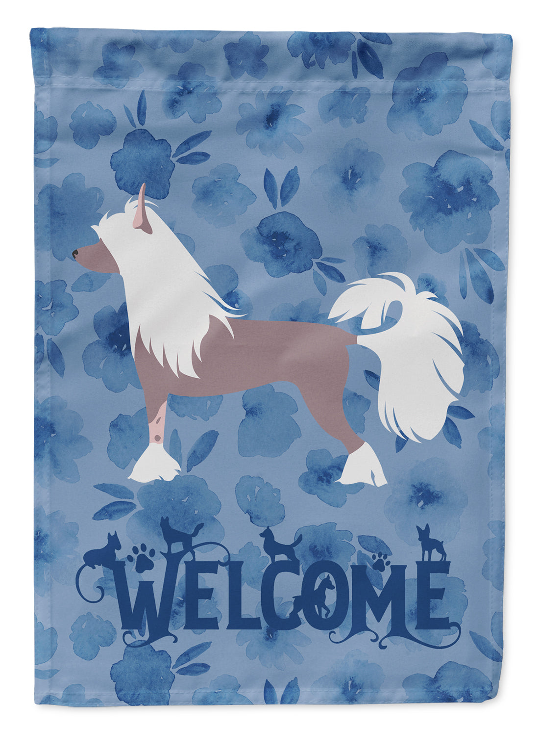 Chinese Crested Welcome Flag Canvas House Size CK6170CHF