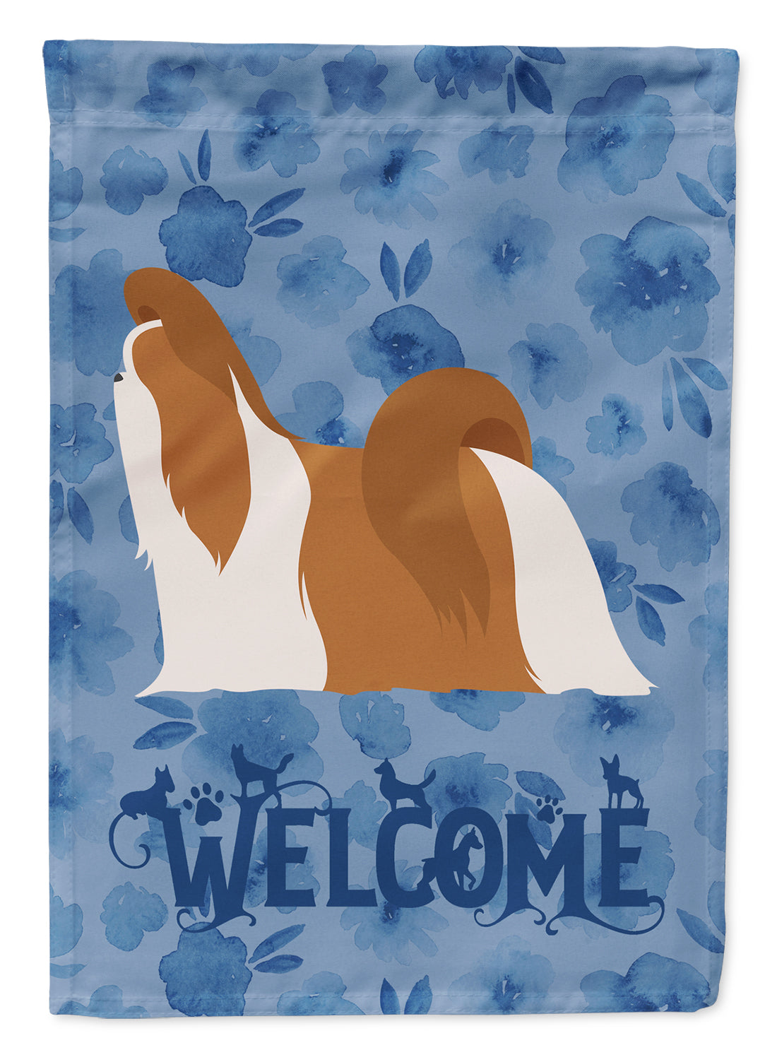 Shih Tzu Welcome Flag Canvas House Size CK6173CHF  the-store.com.