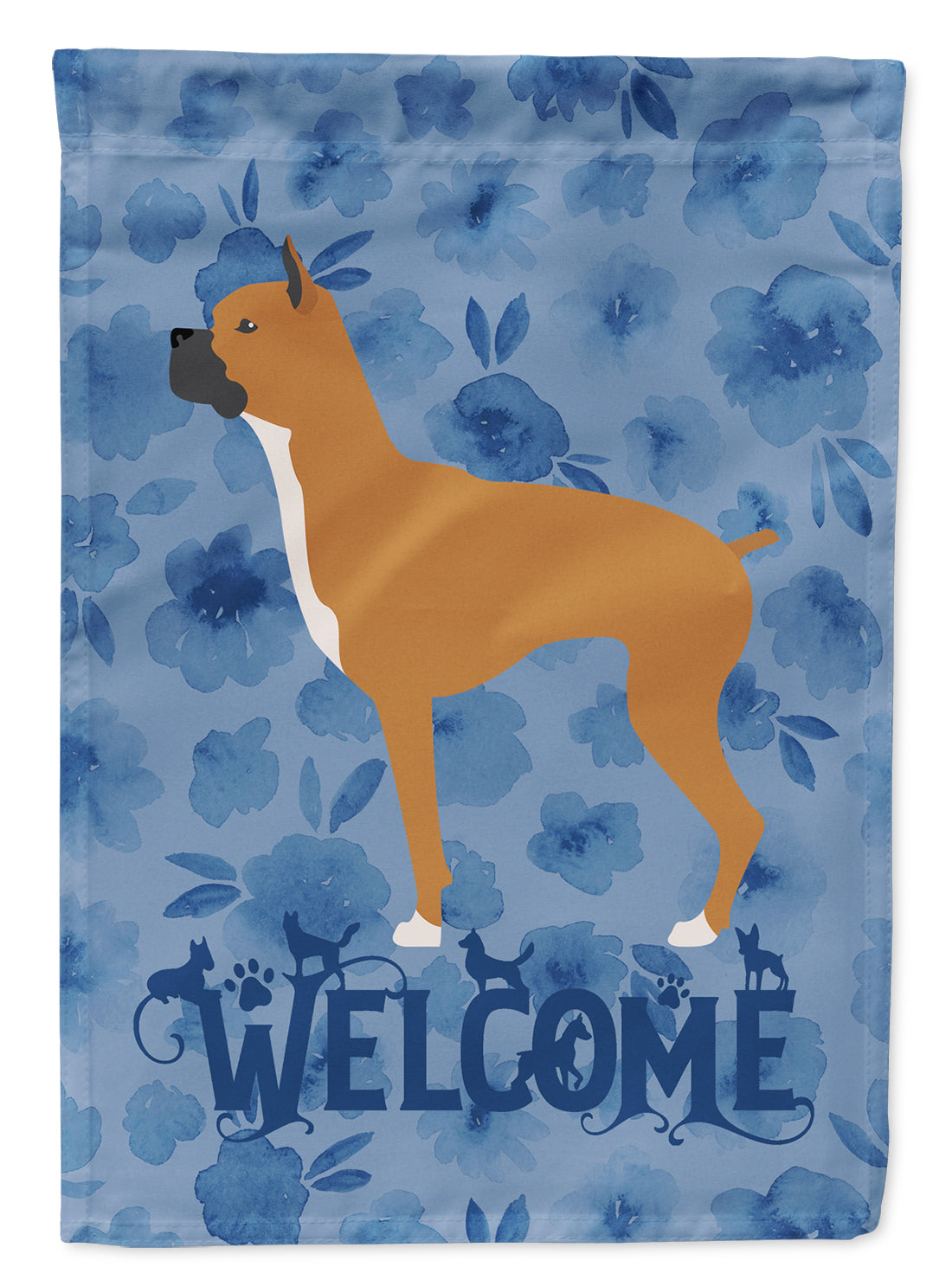 Boxer Welcome Flag Canvas House Size CK6180CHF