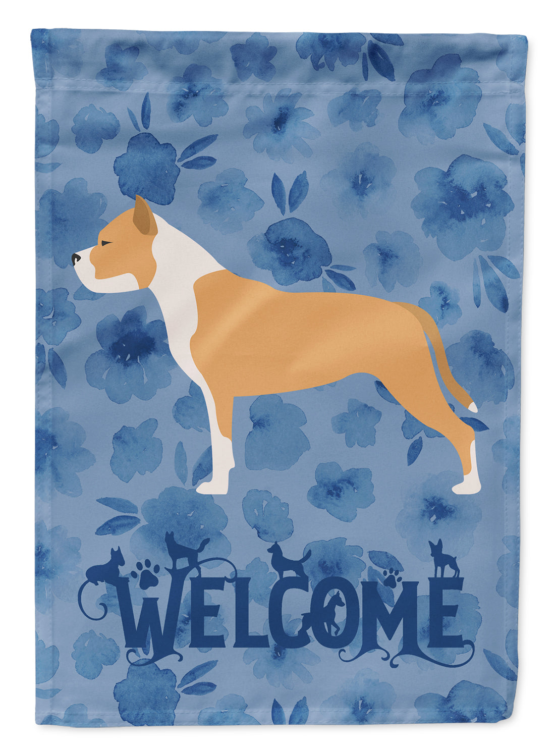 Staffordshire Bull Terrier Welcome Flag Canvas House Size CK6181CHF