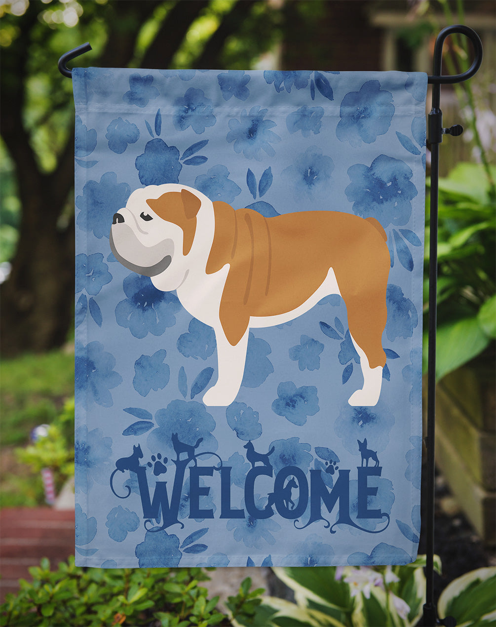 English Bulldog Welcome Flag Garden Size CK6189GF