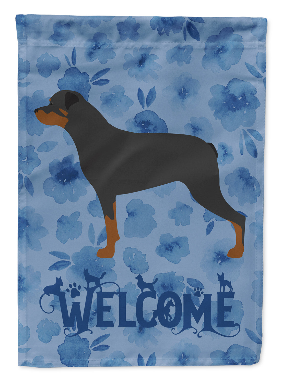 Rottweiler Welcome Flag Canvas House Size CK6193CHF