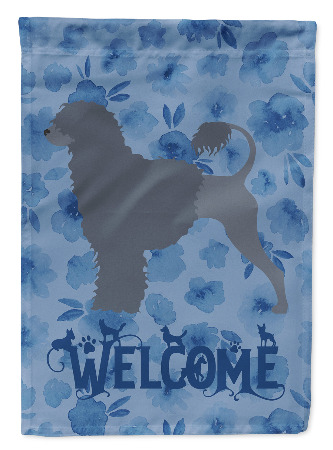 Portuguese Water Dog Welcome Flag Canvas House Size CK6195CHF  the-store.com.
