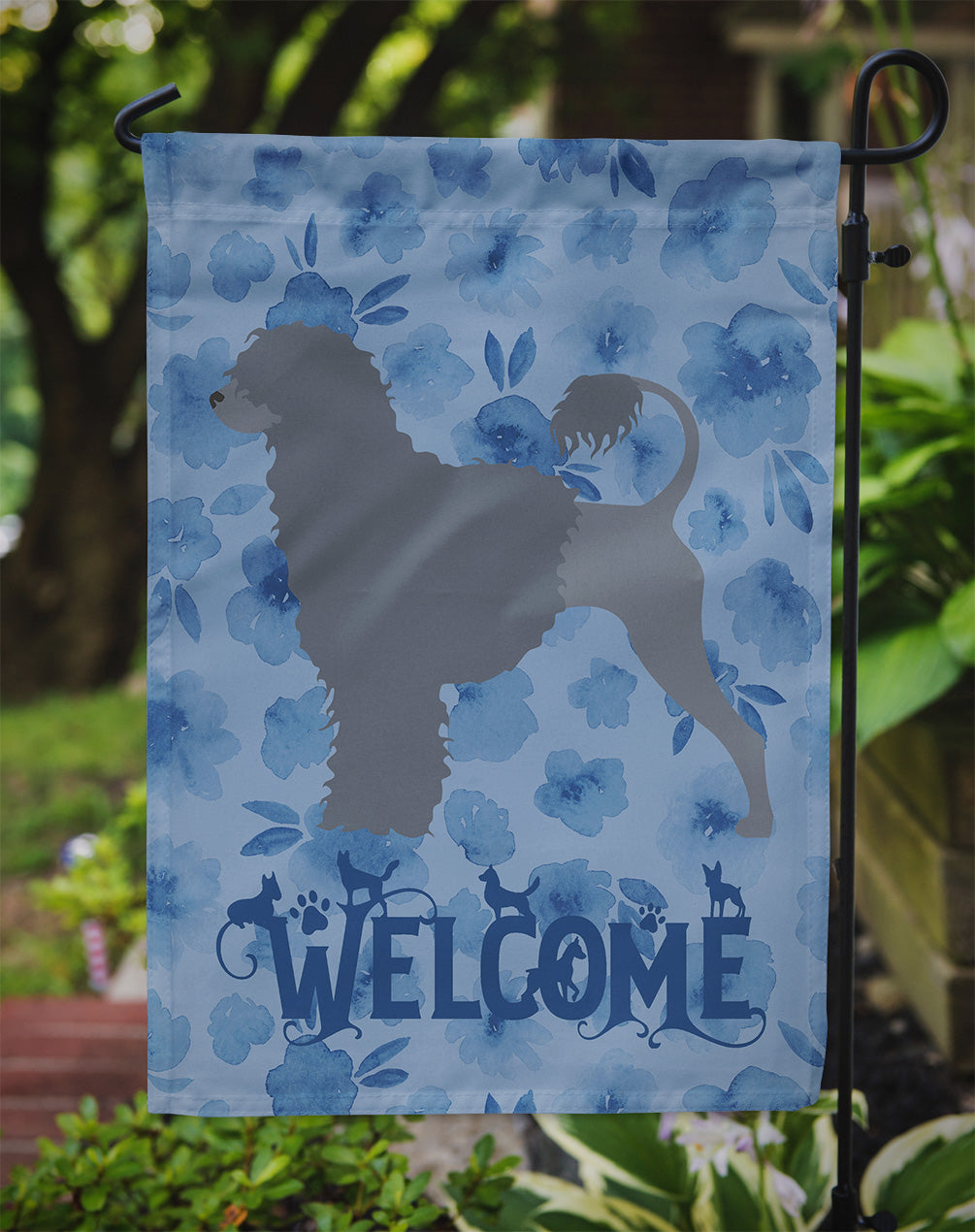 Portuguese Water Dog Welcome Flag Garden Size CK6195GF  the-store.com.