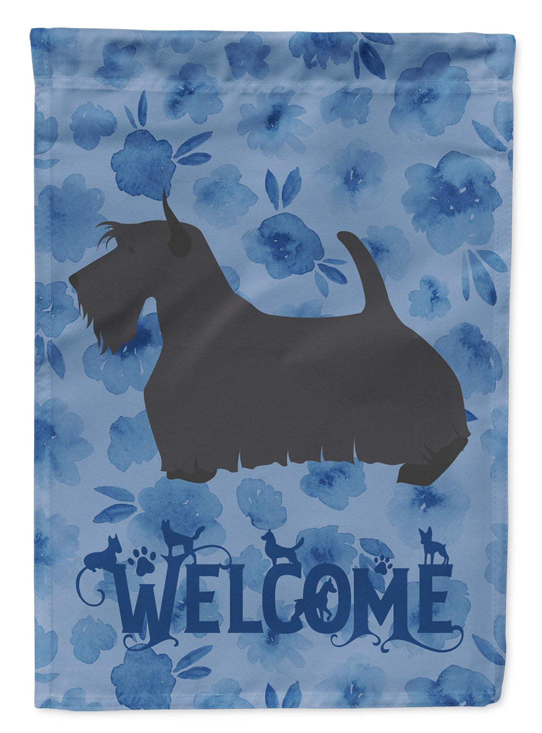 Scottish Terrier Welcome Flag Canvas House Size CK6196CHF