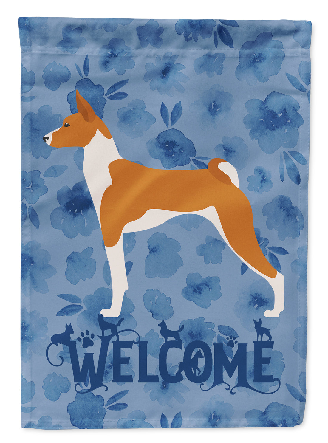 Basenji Welcome Flag Canvas House Size CK6201CHF  the-store.com.