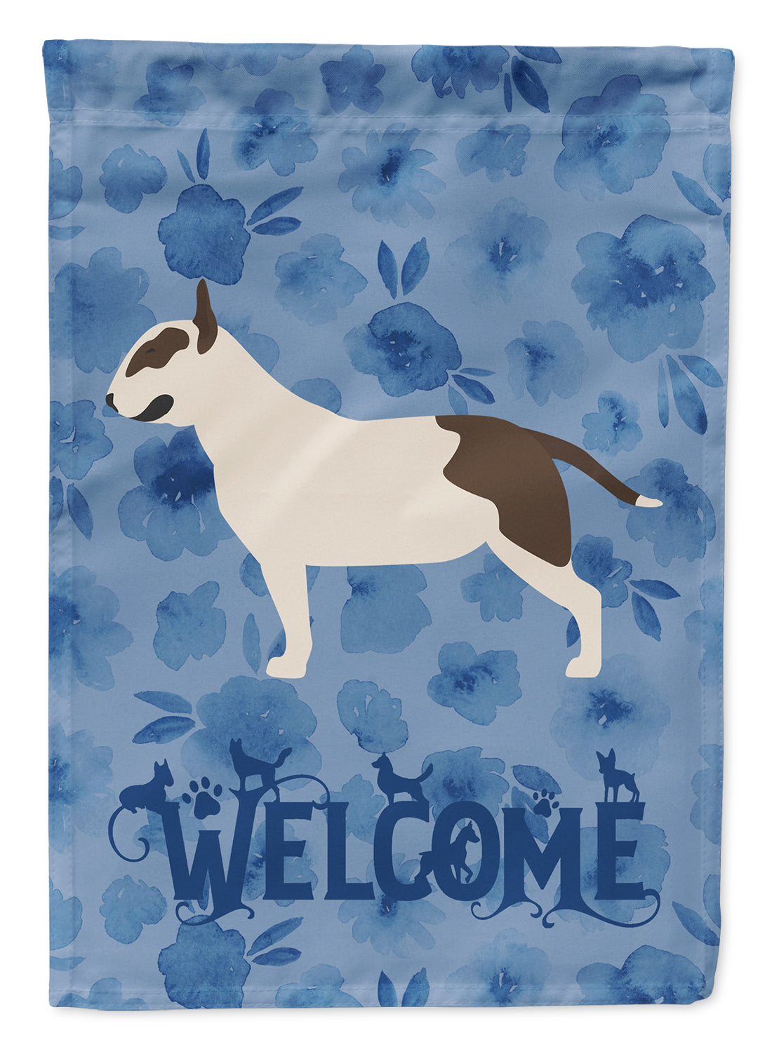 Bull Terrier Welcome Flag Canvas House Size CK6205CHF  the-store.com.