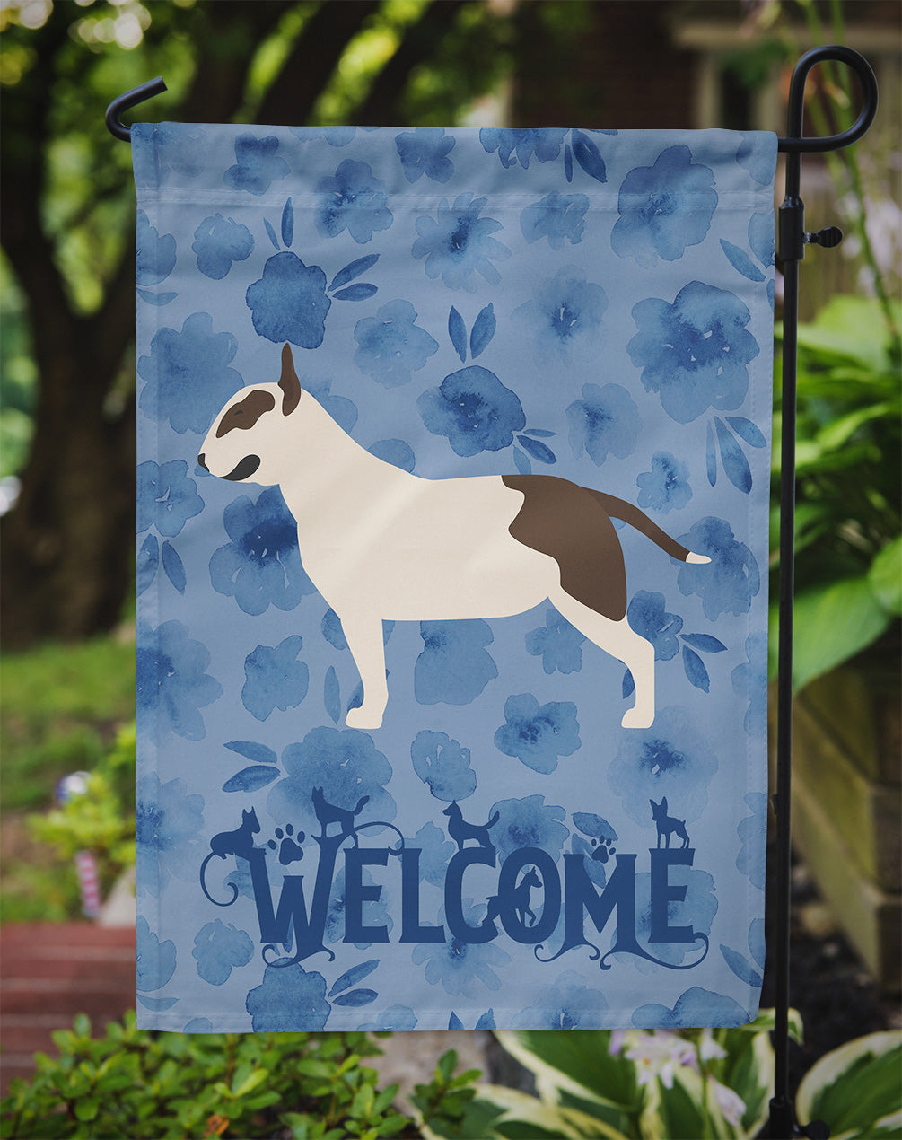Bull Terrier Welcome Flag Garden Size CK6205GF