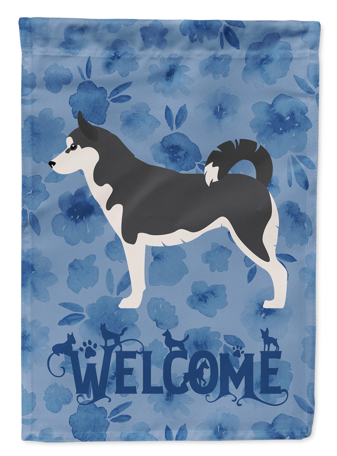 Siberian Husky Welcome Flag Canvas House Size CK6207CHF  the-store.com.