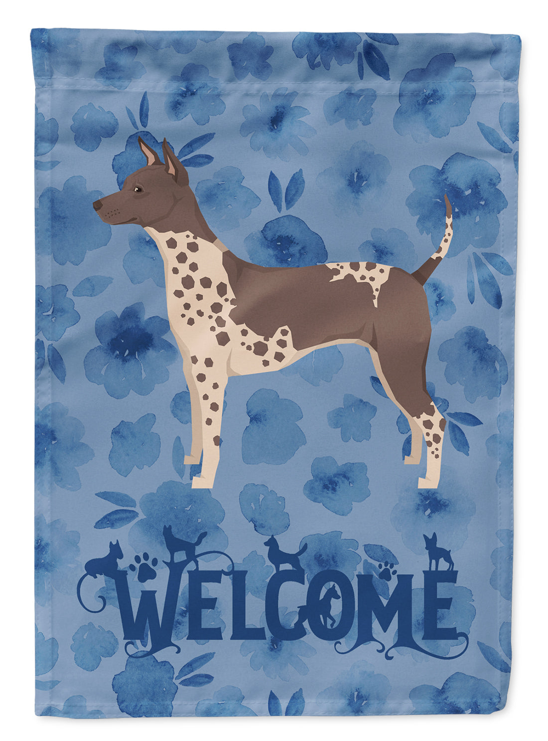 American Hairless Terrier Welcome Flag Canvas House Size CK6218CHF