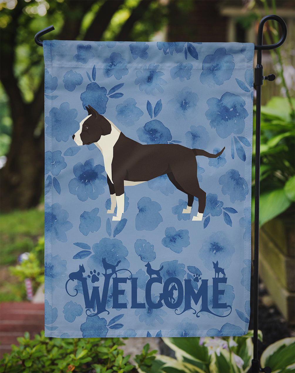 American Staffordshire Terrier Welcome Flag Garden Size CK6219GF  the-store.com.