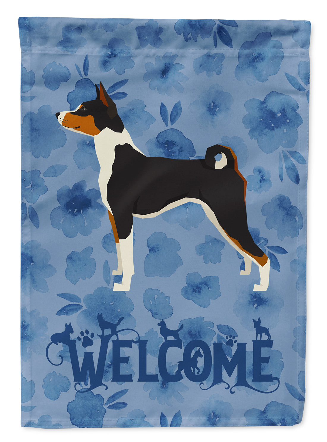 Basenji Welcome Flag Canvas House Size CK6221CHF  the-store.com.