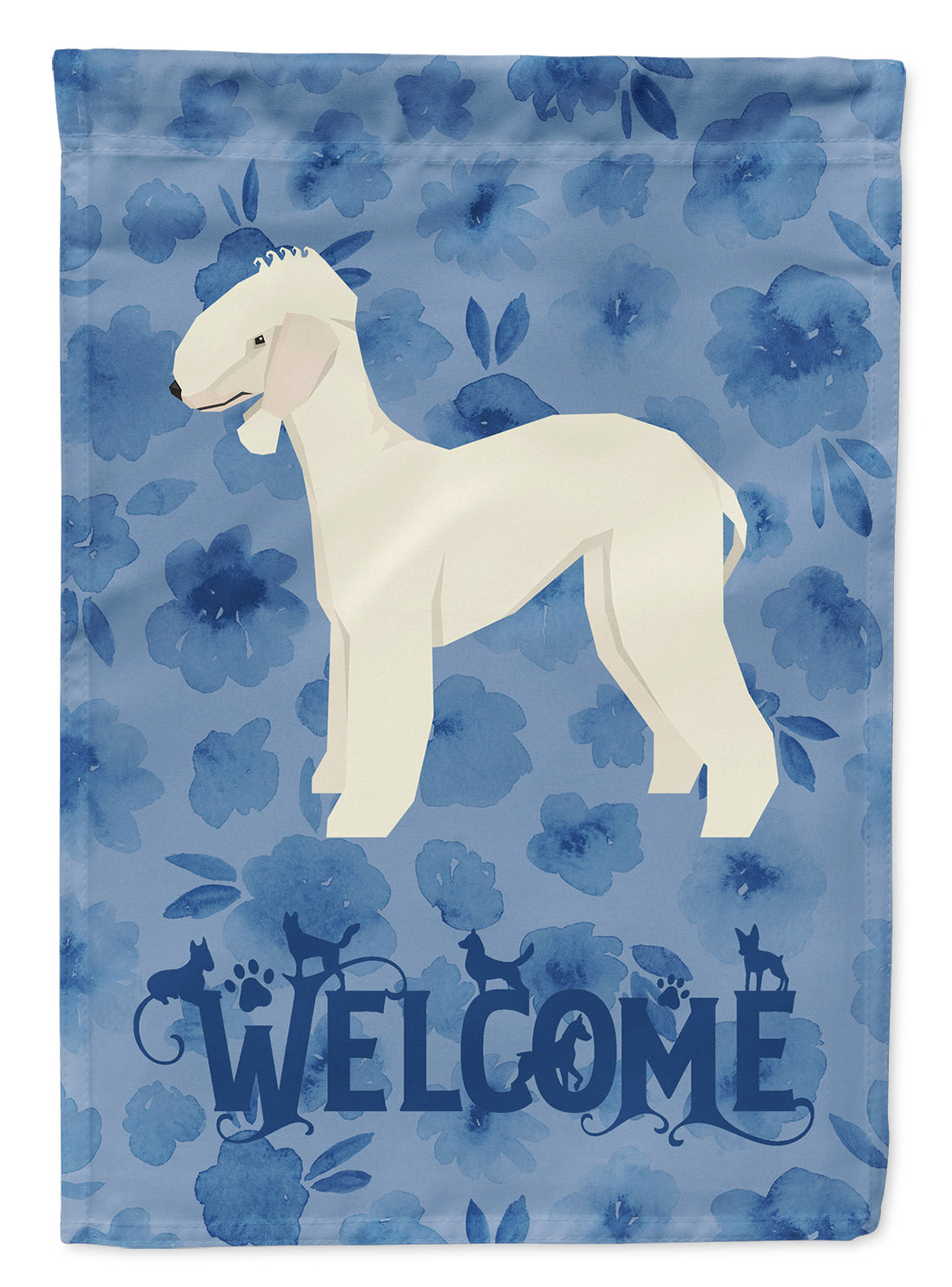 Bedlington Terrier Welcome Flag Canvas House Size CK6224CHF