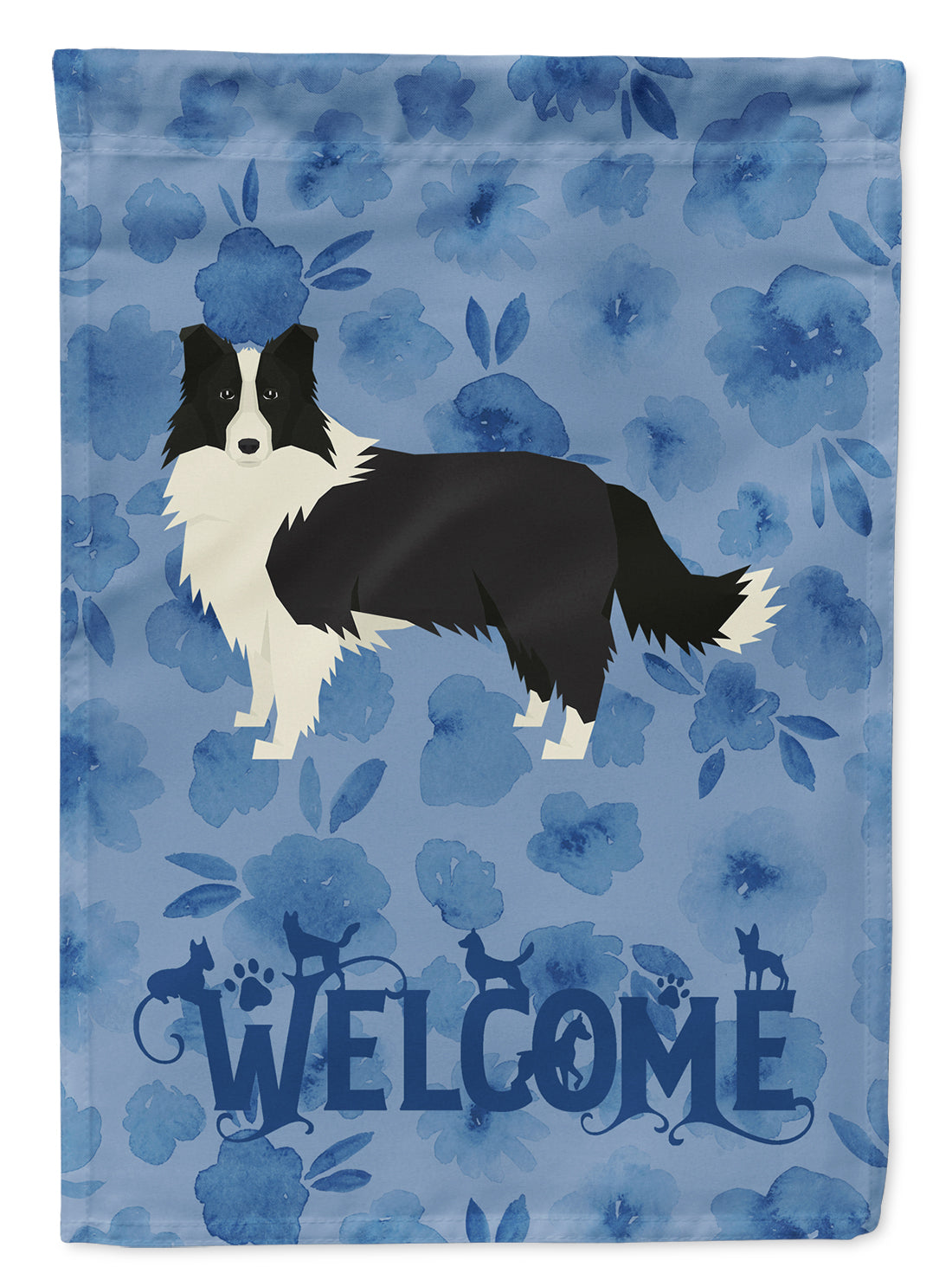 Border Collie Welcome Flag Canvas House Size CK6226CHF