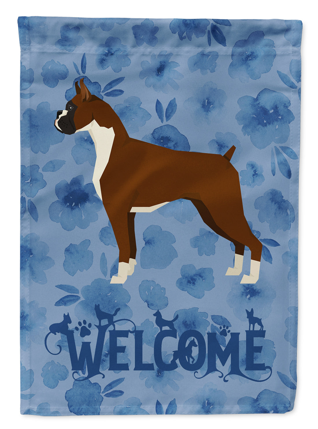Boxer Welcome Flag Canvas House Size CK6230CHF