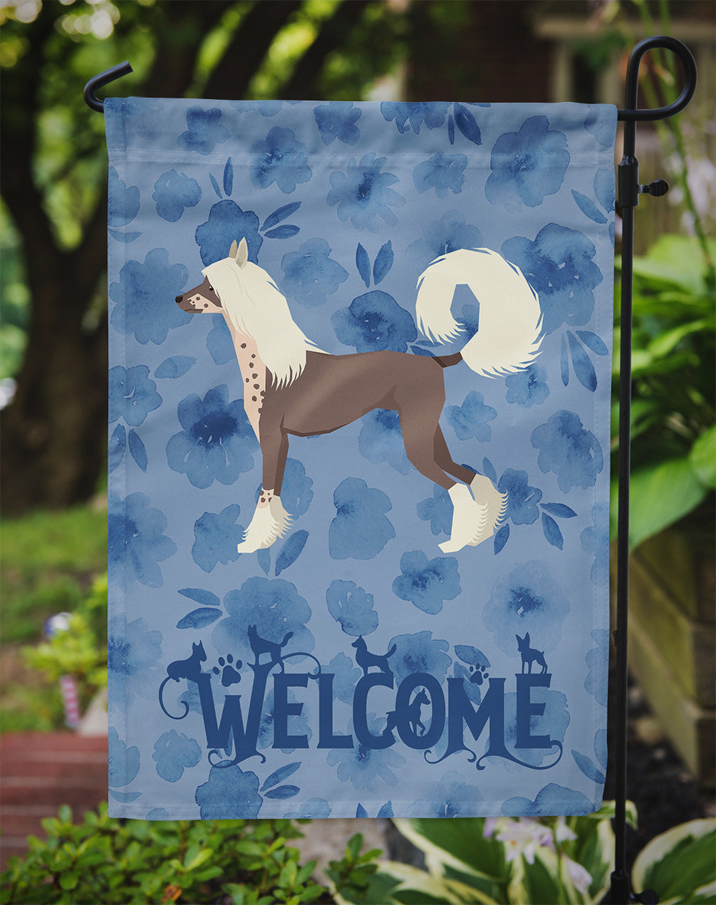 Chinese Crested Welcome Flag Garden Size CK6235GF  the-store.com.