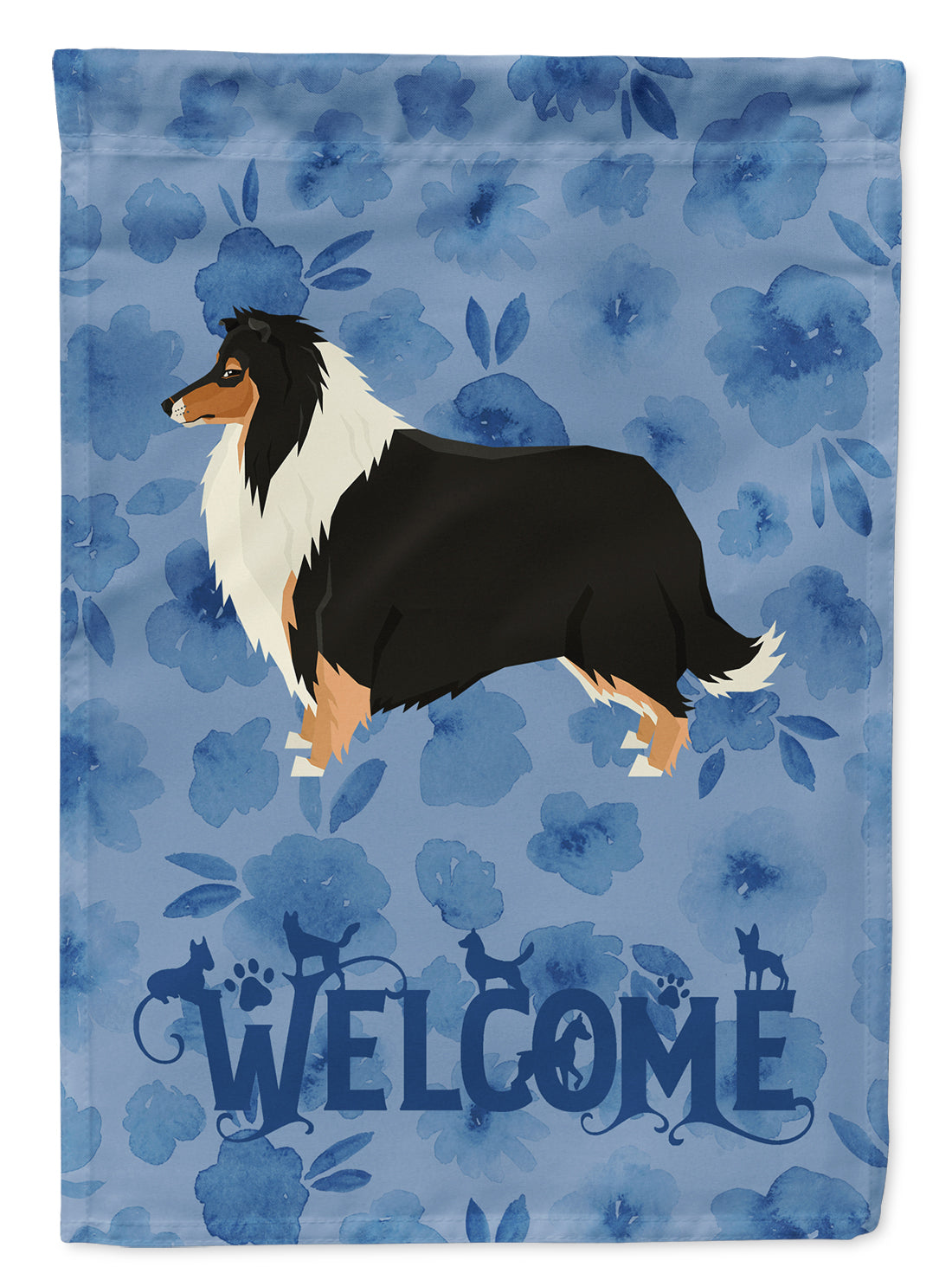 Collie Welcome Flag Canvas House Size CK6236CHF