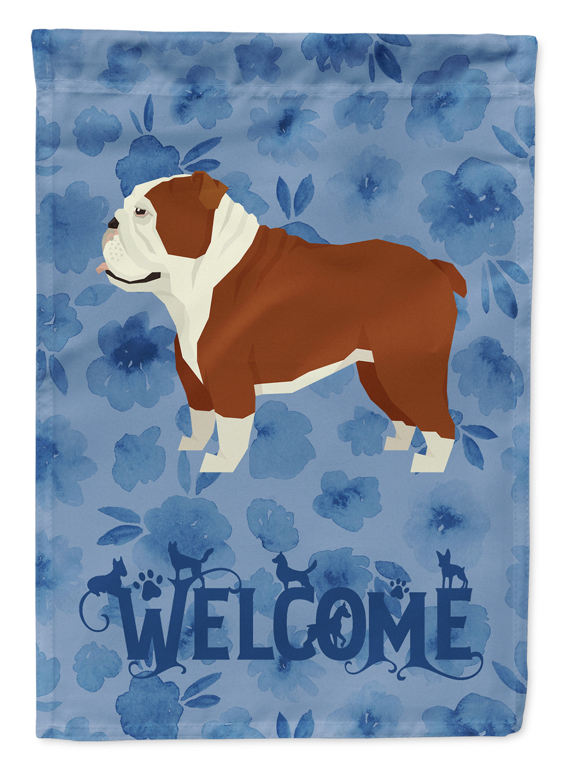 English Bulldog Welcome Flag Canvas House Size CK6240CHF