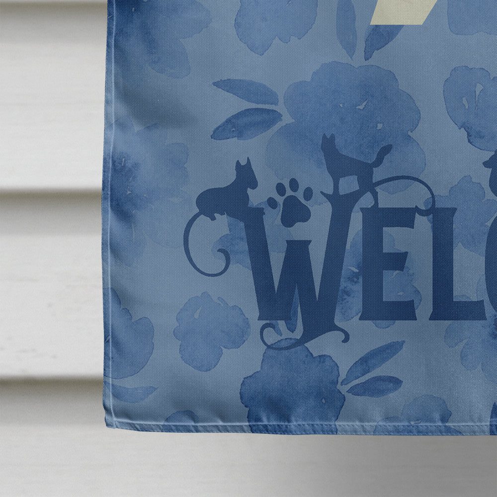 English Bulldog Welcome Flag Canvas House Size CK6240CHF  the-store.com.