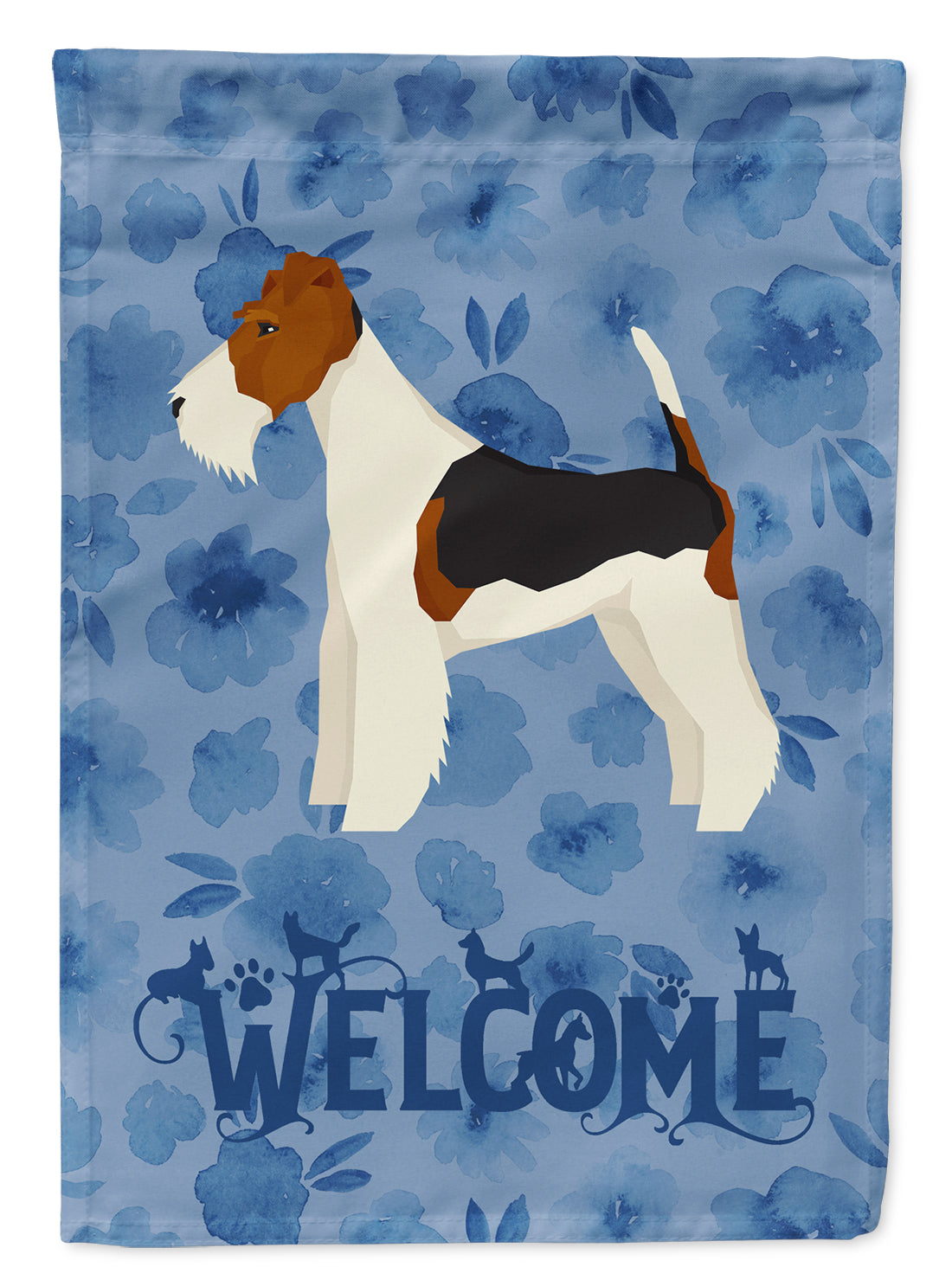 Fox Terrier Welcome Flag Canvas House Size CK6242CHF