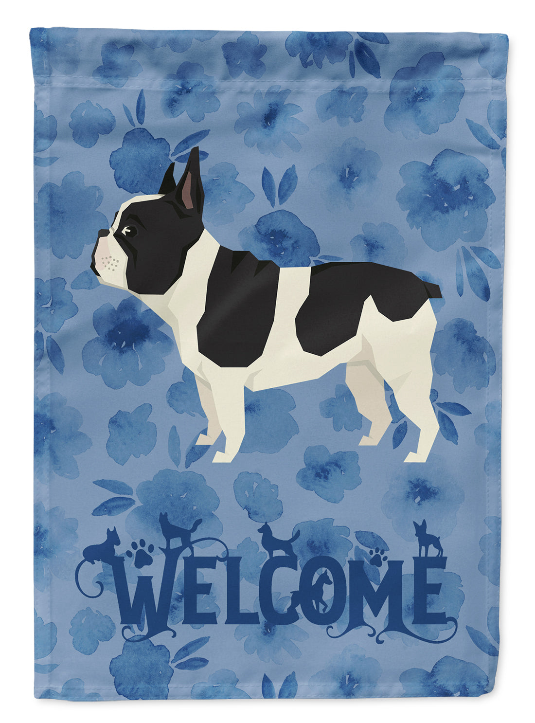French Bulldog Welcome Flag Canvas House Size CK6243CHF  the-store.com.