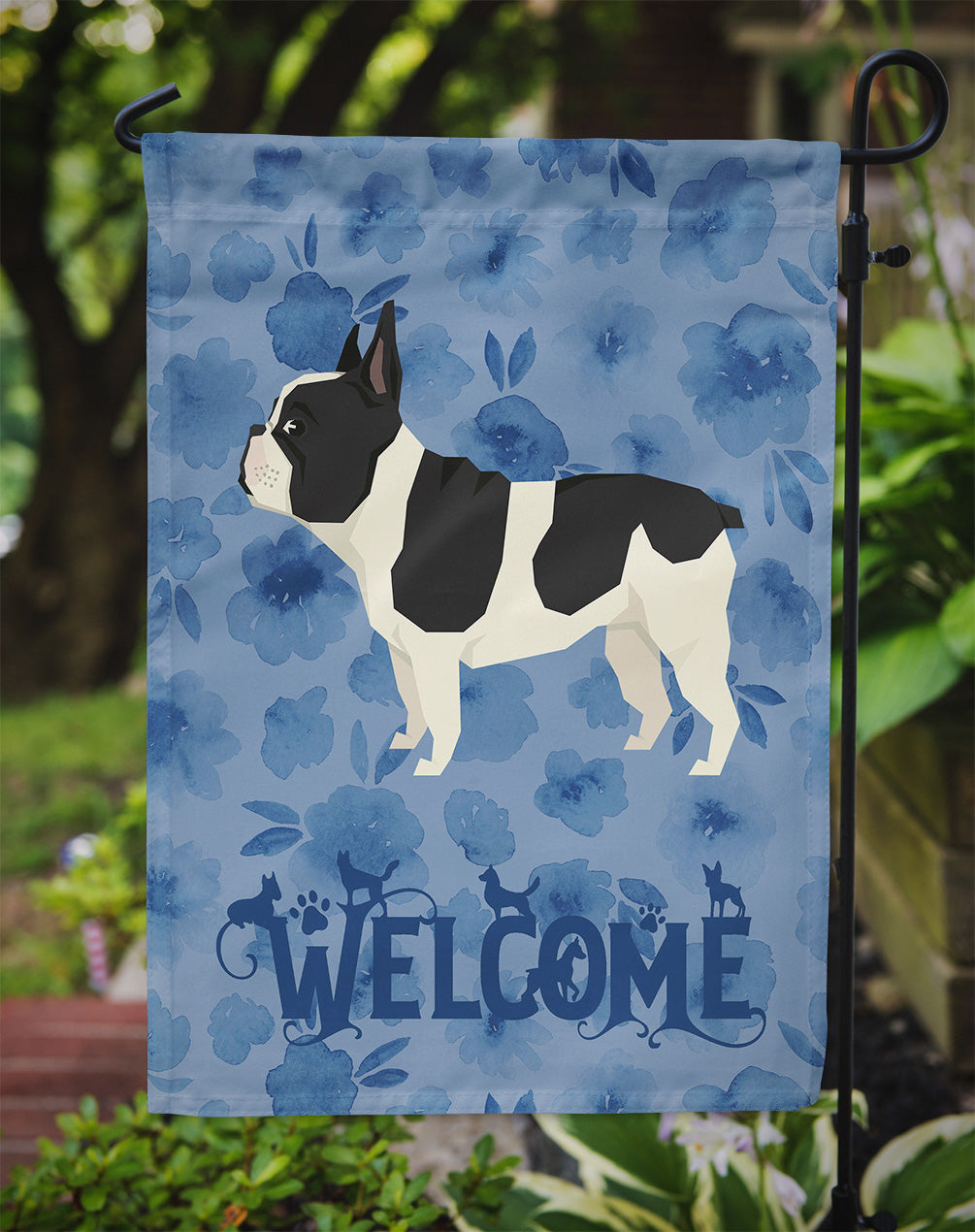 French Bulldog Welcome Flag Garden Size CK6243GF  the-store.com.