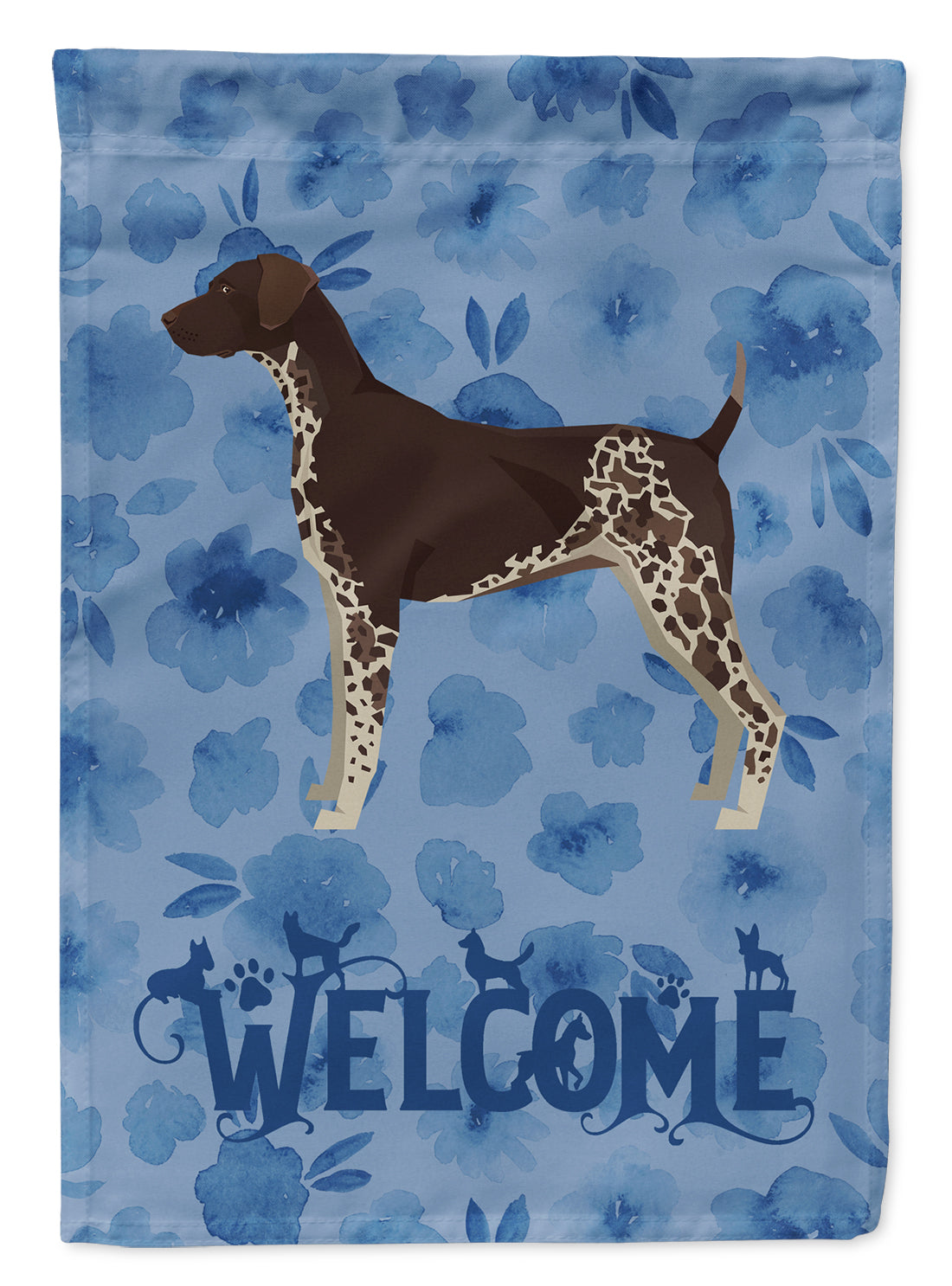 German Shorthaired Pointer Welcome Flag Canvas House Size CK6245CHF