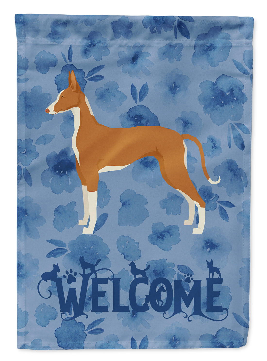 Ibizan Hound Welcome Flag Canvas House Size CK6249CHF  the-store.com.