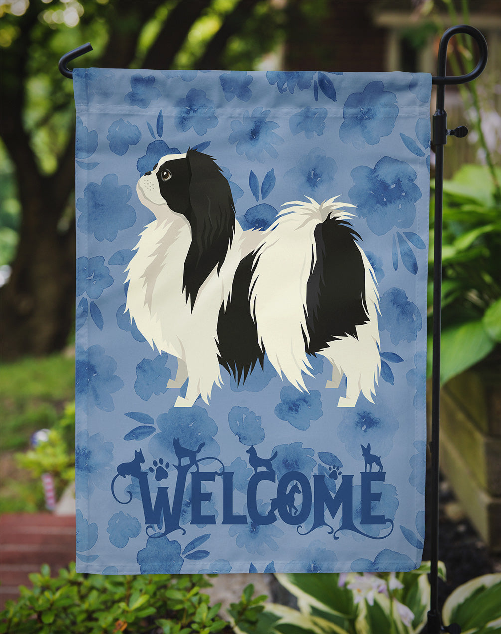 Japanese Chin Welcome Flag Garden Size CK6252GF  the-store.com.