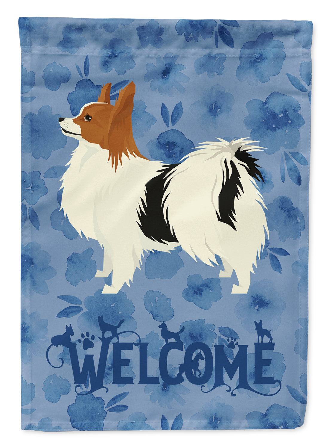 Papillon Welcome Flag Canvas House Size CK6257CHF