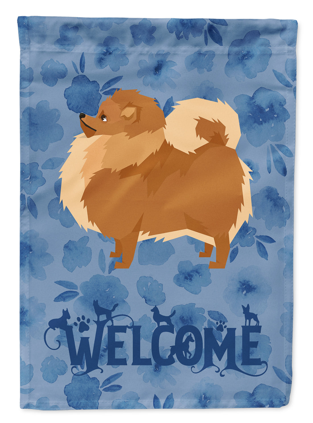 Pomeranian Welcome Flag Canvas House Size CK6259CHF