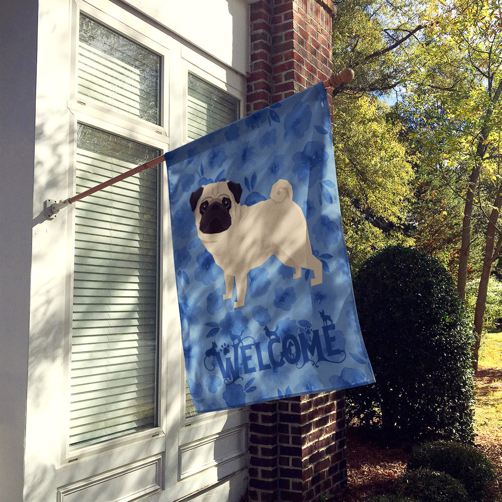 Pug Welcome Flag Canvas House Size CK6261CHF  the-store.com.