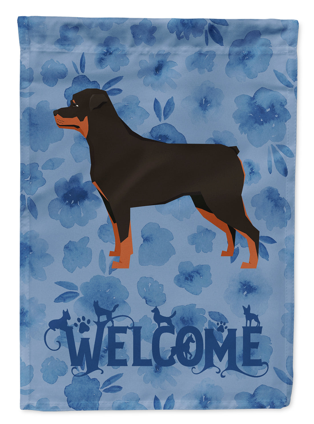 Rottweiler Welcome Flag Canvas House Size CK6262CHF  the-store.com.