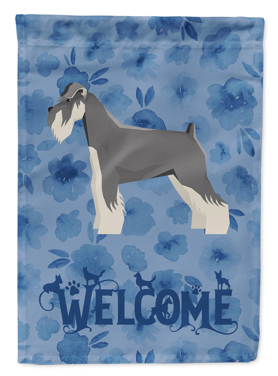 Schnauzer Welcome Flag Canvas House Size CK6263CHF