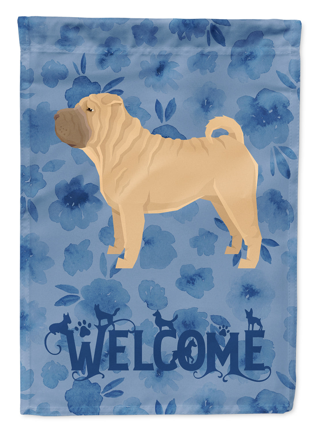 Shar Pei Welcome Flag Canvas House Size CK6266CHF  the-store.com.