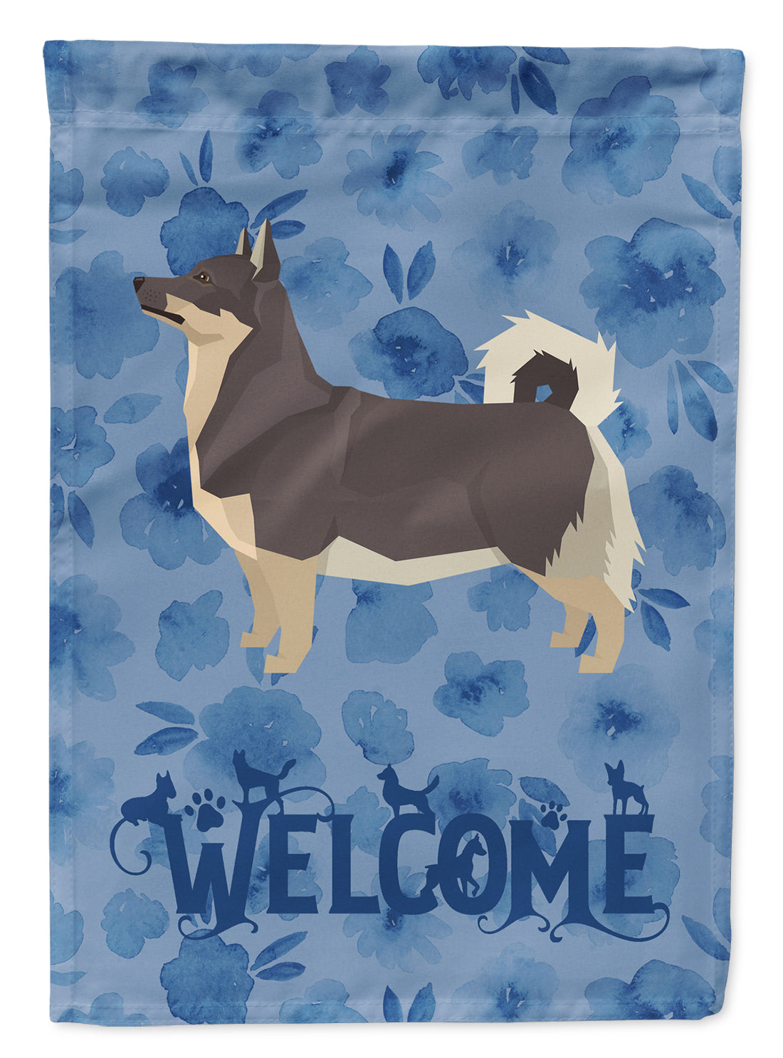 Swedish Vallhund Welcome Flag Canvas House Size CK6270CHF  the-store.com.