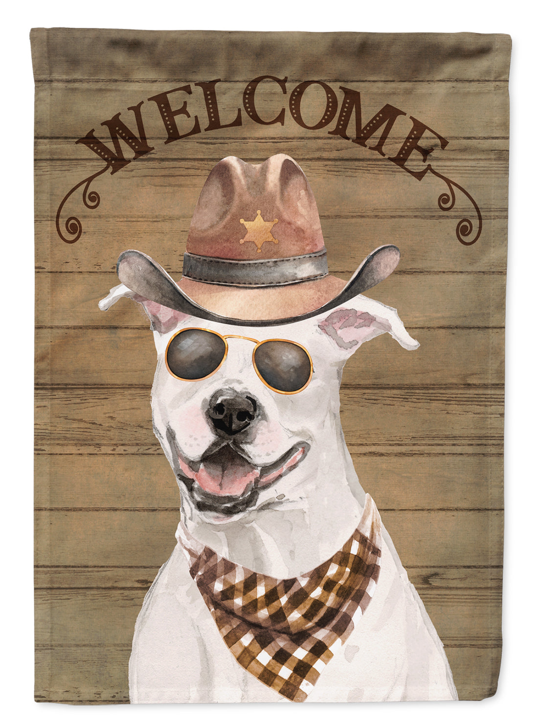 White Staffordshire Bull Terrier Country Dog Flag Garden Size CK6277GF  the-store.com.