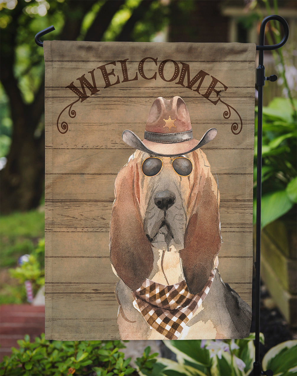 Bloodhound Country Dog Flag Garden Size CK6290GF  the-store.com.